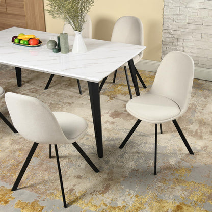 Esszimmerstühle 4er Set mit Drehfunktion, Beige