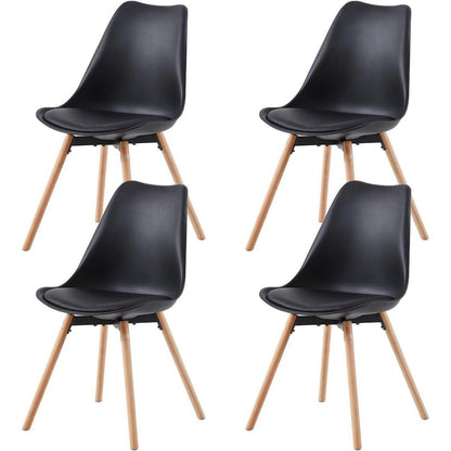 Esszimmergruppe Schwarz-Weiß: Tisch + 4 Stühle