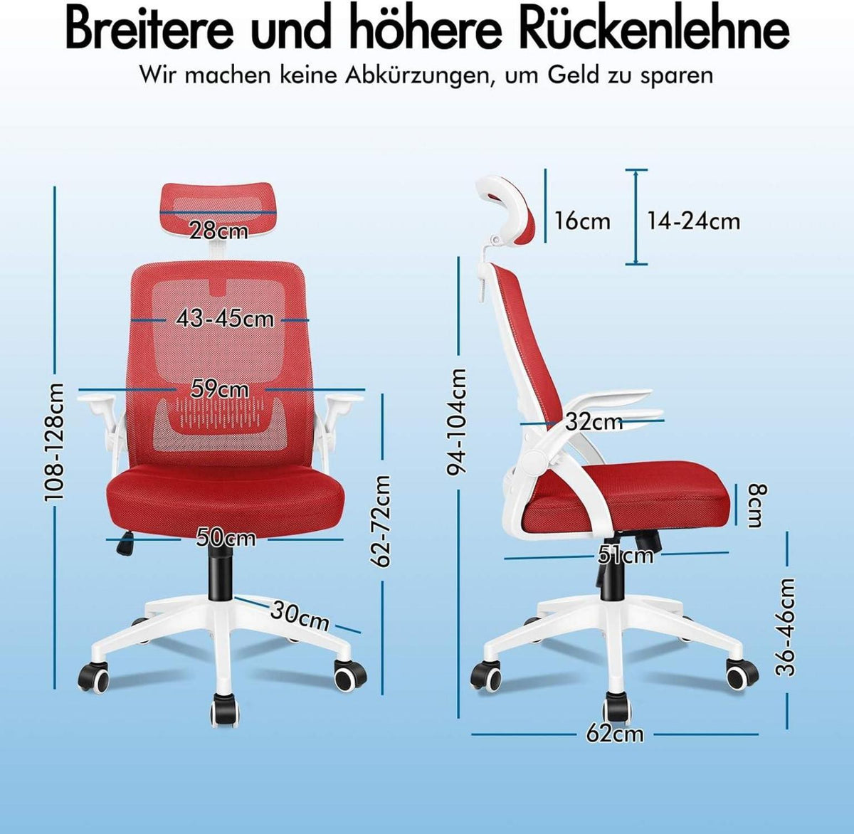 ALFORDSON Bürostuhl mit Kopfstütze Lordosenstütze Drehstuhl