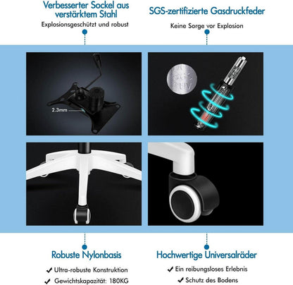 Ergonomischer ALFORDSON Bürostuhl mit Kopfstütze, Lordosenstütze, Drehfunktion