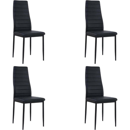 Esszimmergruppe Weißer Tisch mit 4 Schwarz Stühlen