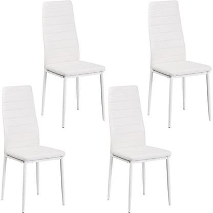 Esszimmergruppe Schwarz Tisch & 4 Weiß Stühle – Modernes 4er Set