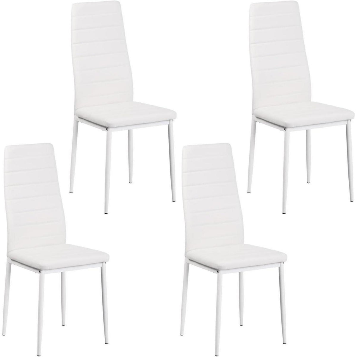 Esszimmergruppe Weiß: Esstisch mit 4 Stühlen für 4 Personen