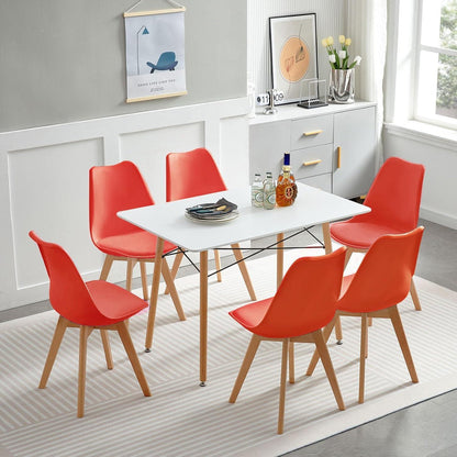 8 Esszimmerstühle Bugholz rot, skandinavisches Design