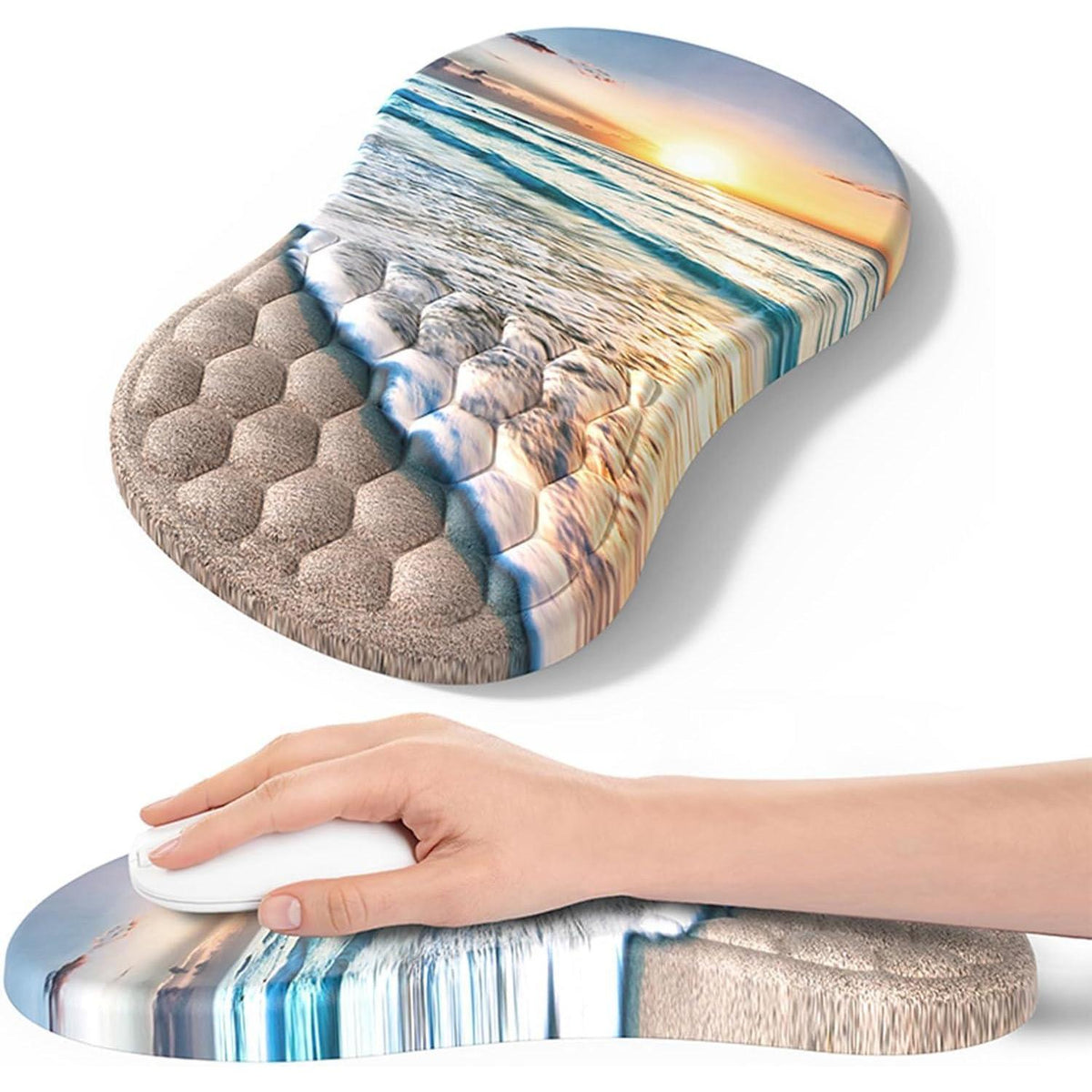 Ergonomisches Mauspad mit Handgelenkauflage, Meer & Strand