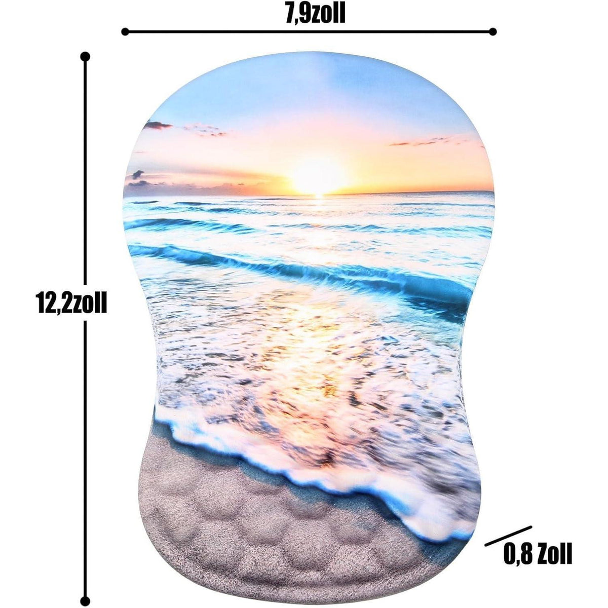 Ergonomisches Mauspad mit Handgelenkauflage, Meer & Strand