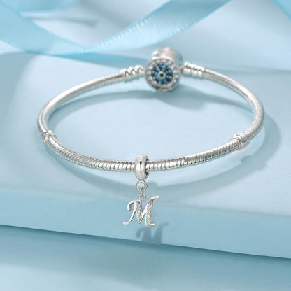 925 Sterling Silber Initial Charm Anhänger für Armbänder und Halsketten