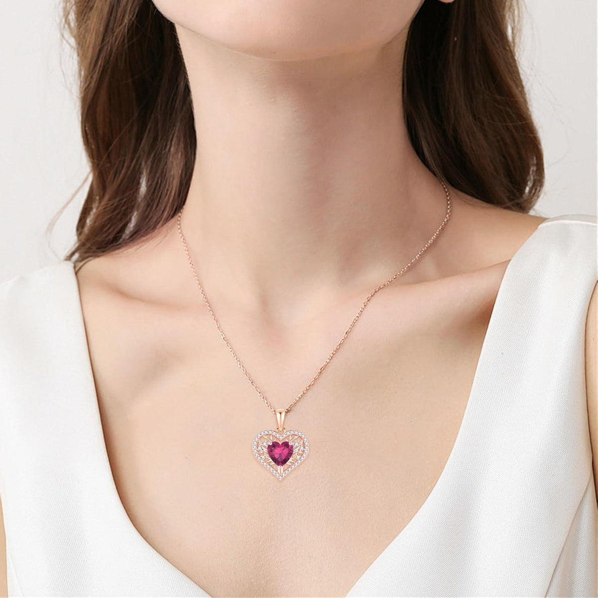 Silber Lebensbaum Herz Kette Damen mit Geburtsstein