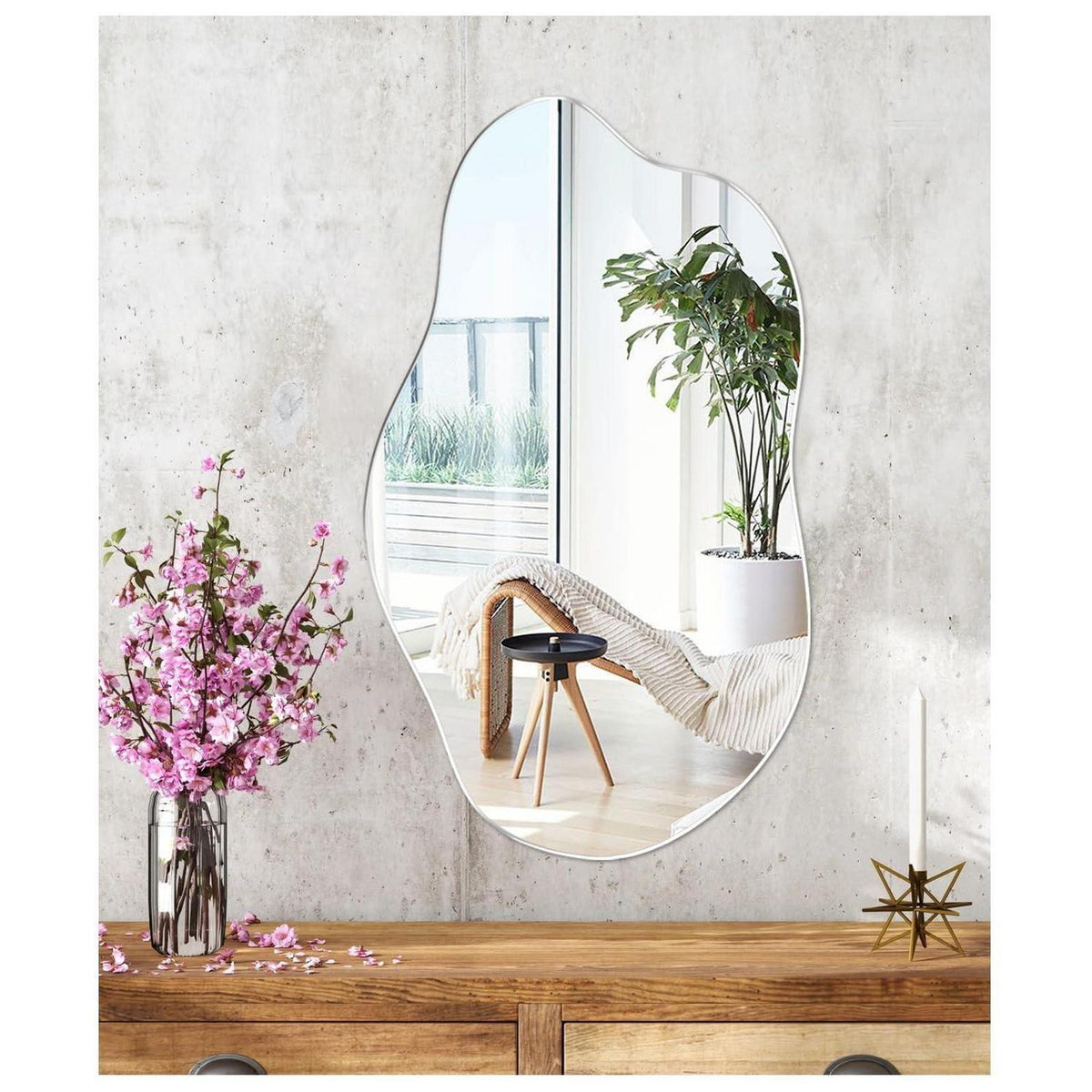 Asymmetrischer Wandspiegel – Dekorative Glas Spiegel Wanddeko