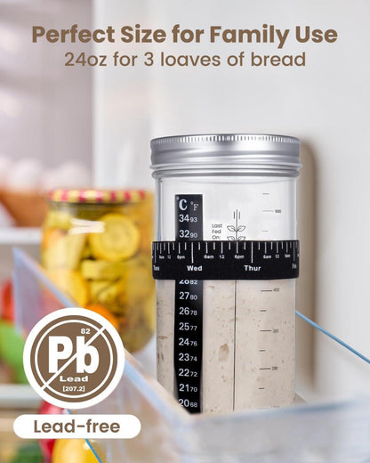Sauerteig Starter Kit 730ML mit Fütterungsband & Zubehör