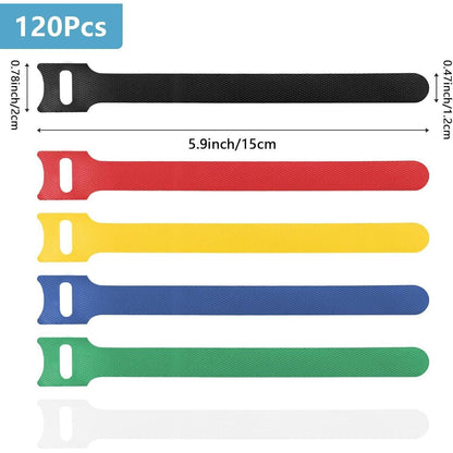 120 Klett Kabelbinder Wiederverschließbar – Kabelmanagement Set