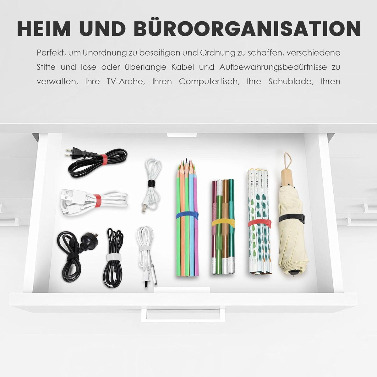 120 Klett Kabelbinder Wiederverschließbar – Kabelmanagement Set