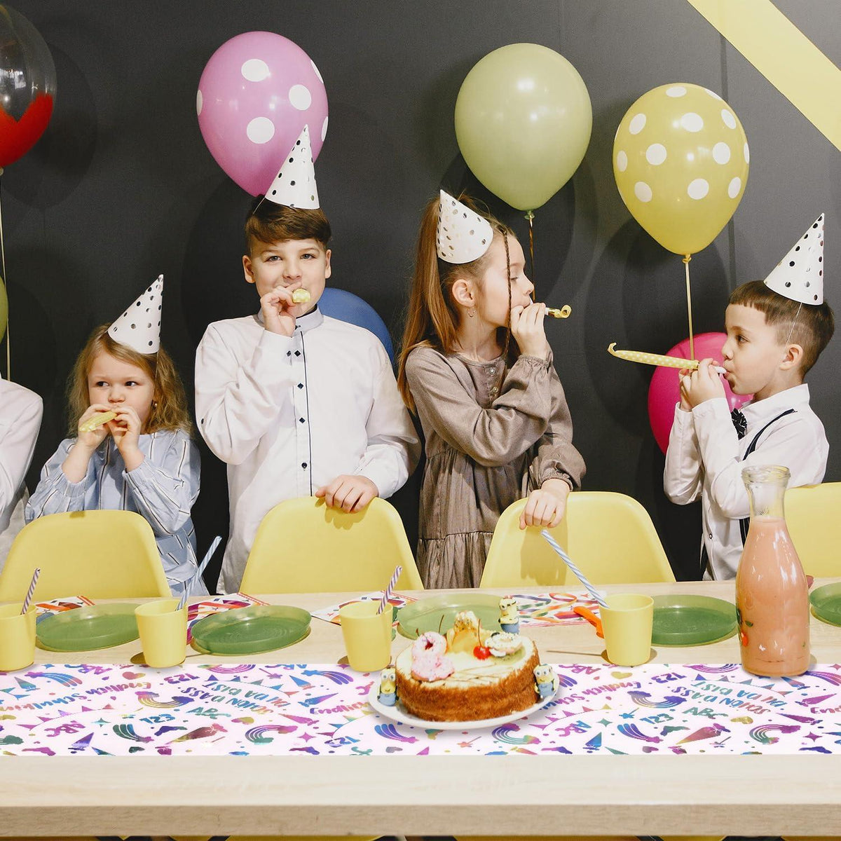 Einschulung Tischläufer 5Mx Tischband Schulanfang Junge Mädchen_ABC Regenbogen