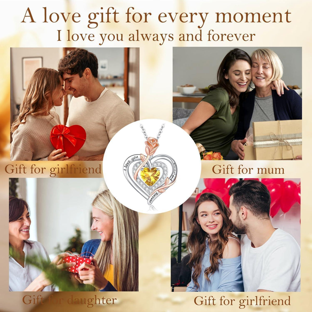Silber Halskette Damen 925 Herz Rose Gravur Kette Geschenk