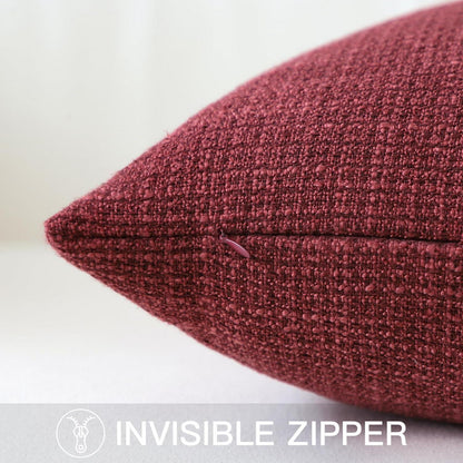 Einfarbiger Kissenbezug Leinen 55x55 cm - Weinrot