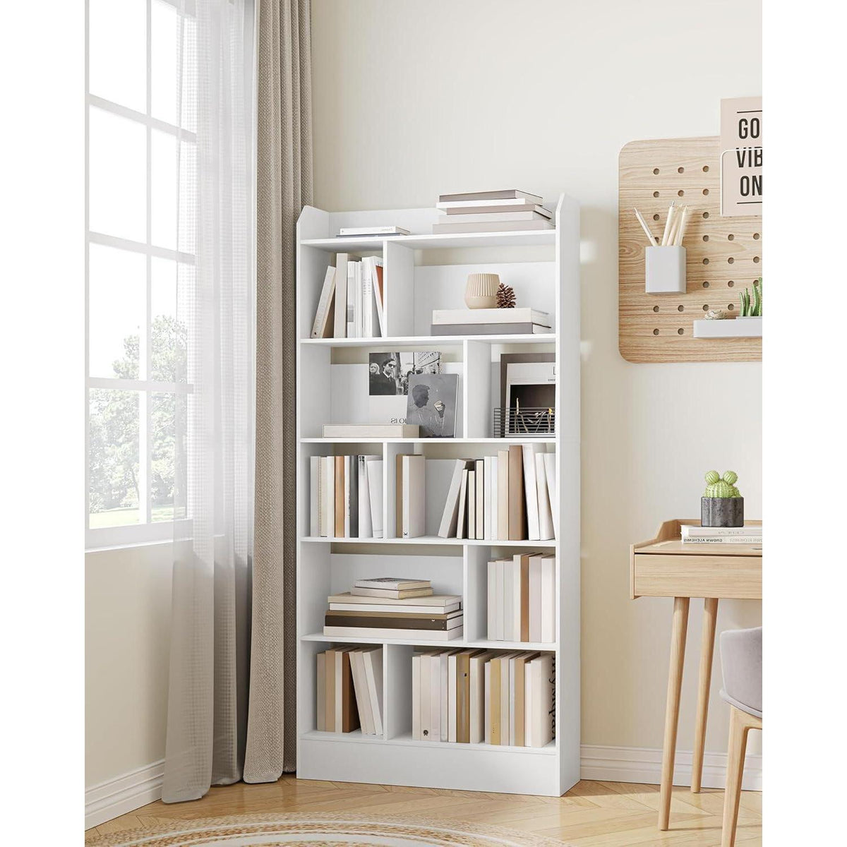 Weißes Bücherregal 6 Fach – 24 x 80 x 170 cm