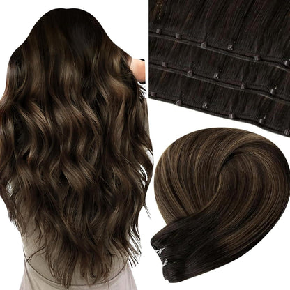 Braun Balayage Echthaar Tressen – Remy, 50cm, 50g