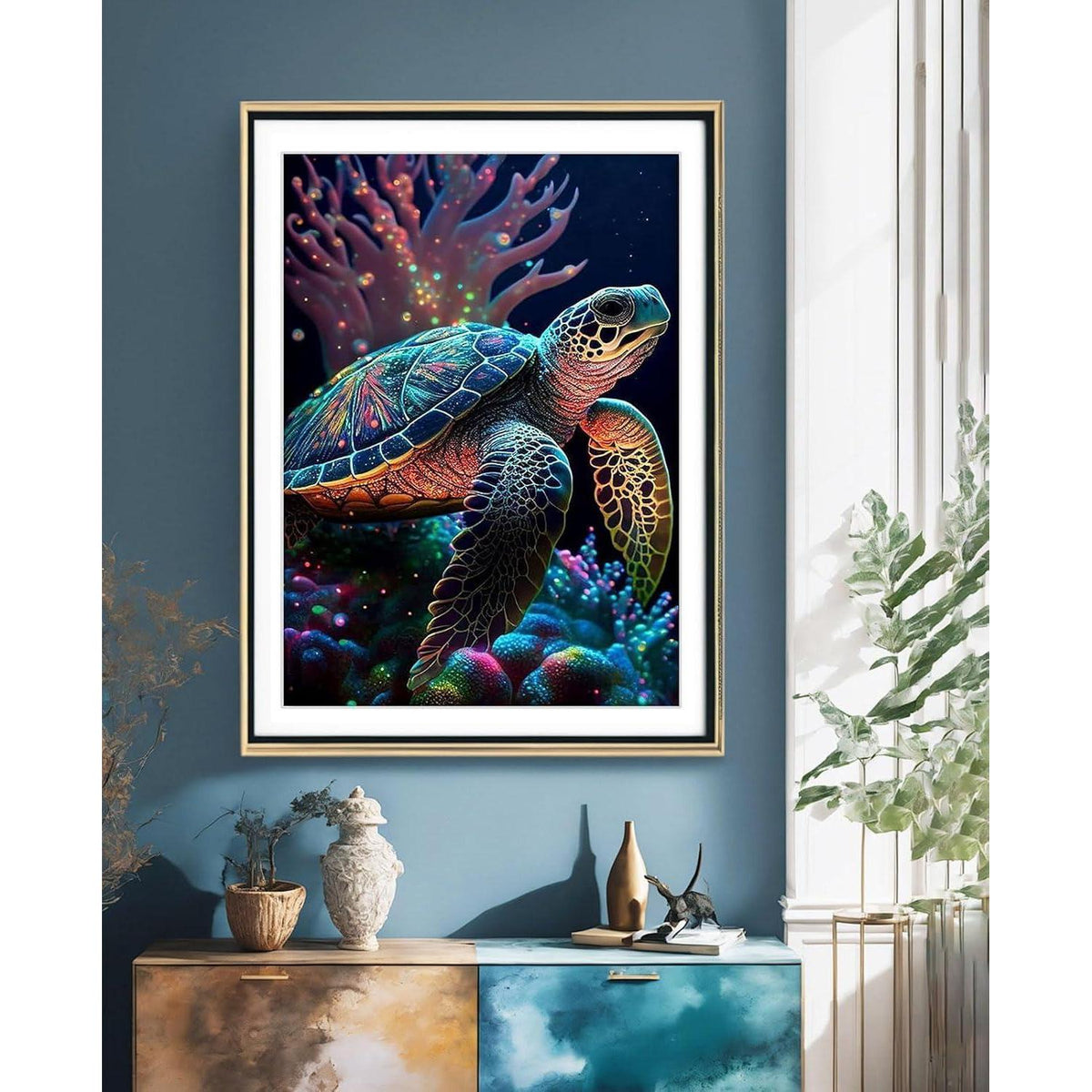 Diamantmalerei Schildkröte 5D Bastelset für Erwachsene & Kinder