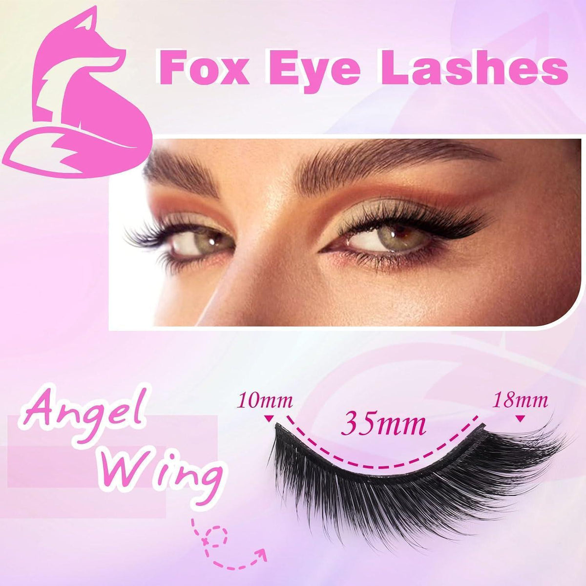 Falsche Wimpern Set Cat Eye mit Kleber & Entferner