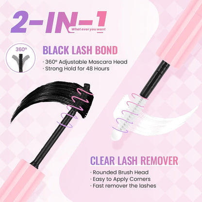 Falsche Wimpern Set Cat Eye mit Kleber & Entferner