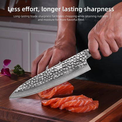 Gyuto Kochmesser Damaststahl 20cm – Raven Serie | Japanisches Küchenmesser
