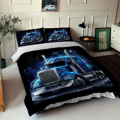 Blauer LKW-Kopf Bettwäsche Set 135x200cm - 3-teilig