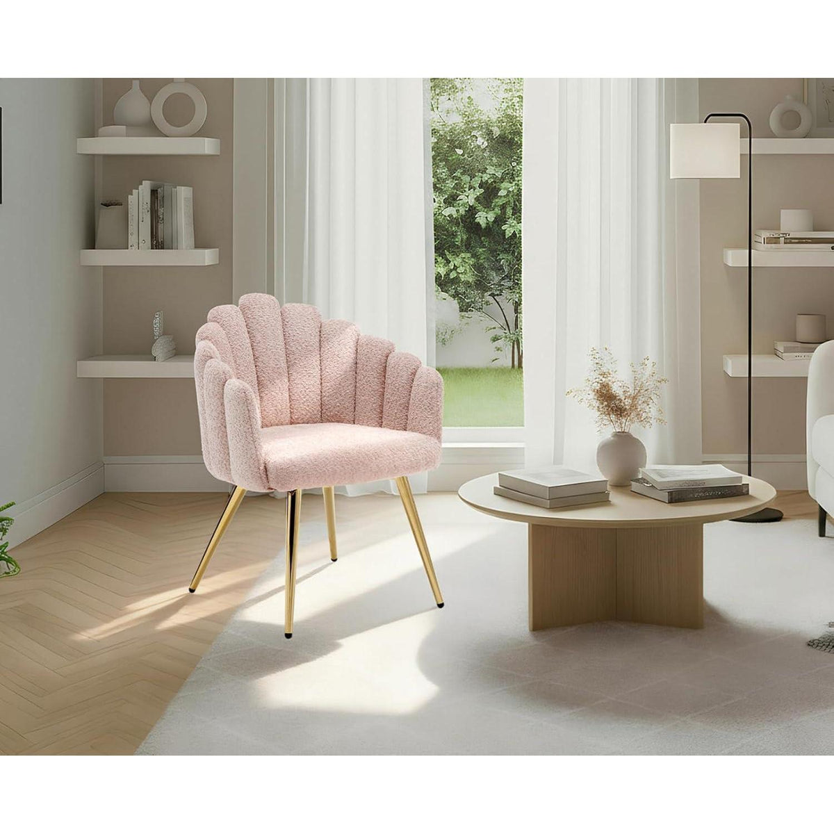 Rosa Stoff-Armlehnensessel Modern mit Metallbeinen