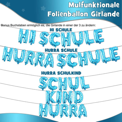 Einschulung Deko Set Schulanfang Luftballon Folienballon Girlande