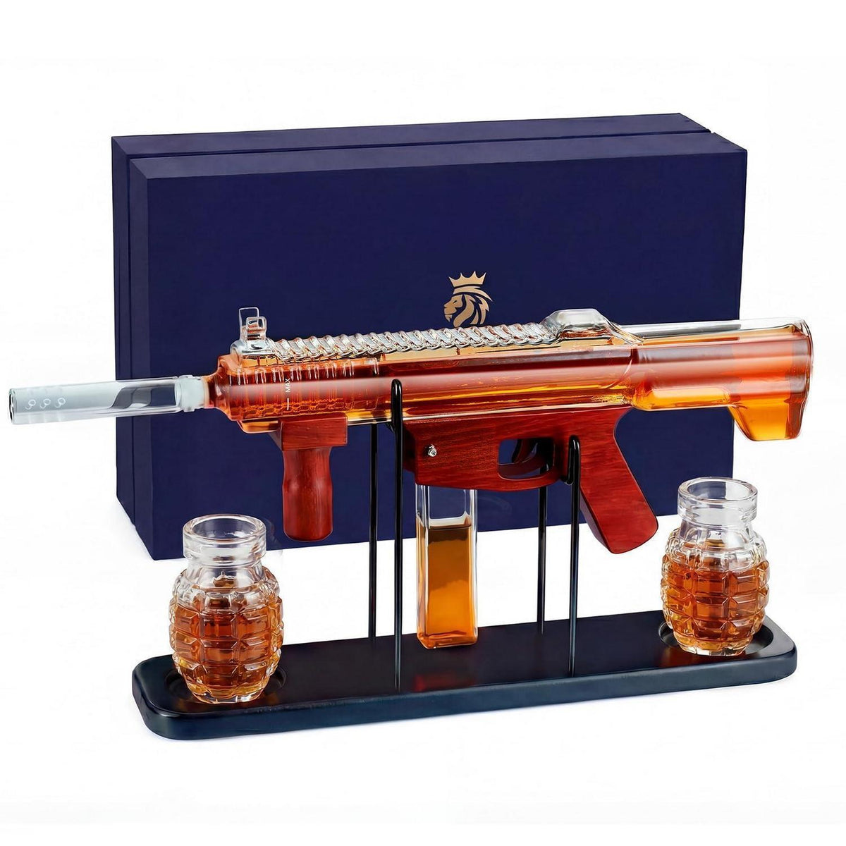 Whiskey Karaffe Geschenkset mit Gläsern & Holzständer
