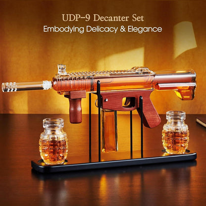 Whiskey Karaffe Geschenkset mit Gläsern & Holzständer