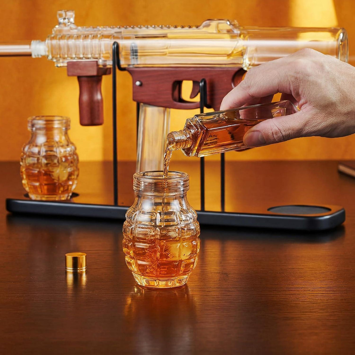 Whiskey Karaffe Geschenkset mit Gläsern & Holzständer
