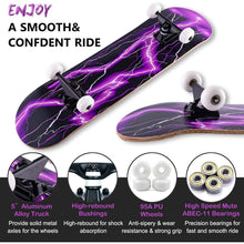Skateboard 31" Komplettboard Ahorn, ABEC-11, Violett