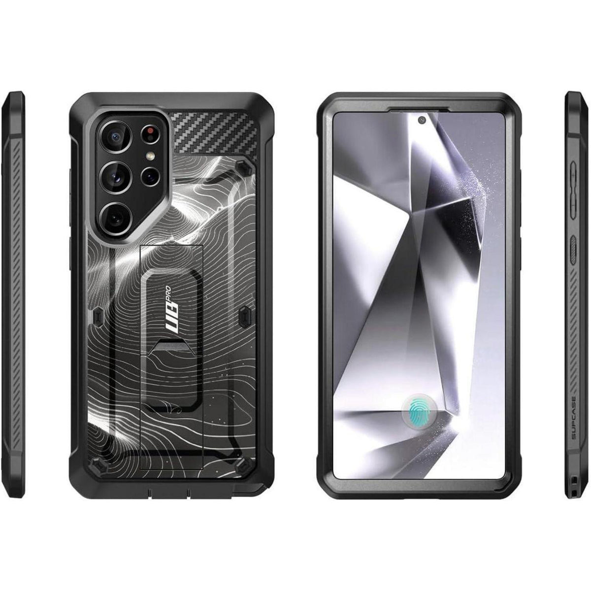 Hülle mit Ständer für Samsung Galaxy S24 Ultra, Gürtelclip, Displayschutz