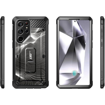Hülle mit Ständer für Samsung Galaxy S24 Ultra, Gürtelclip, Displayschutz