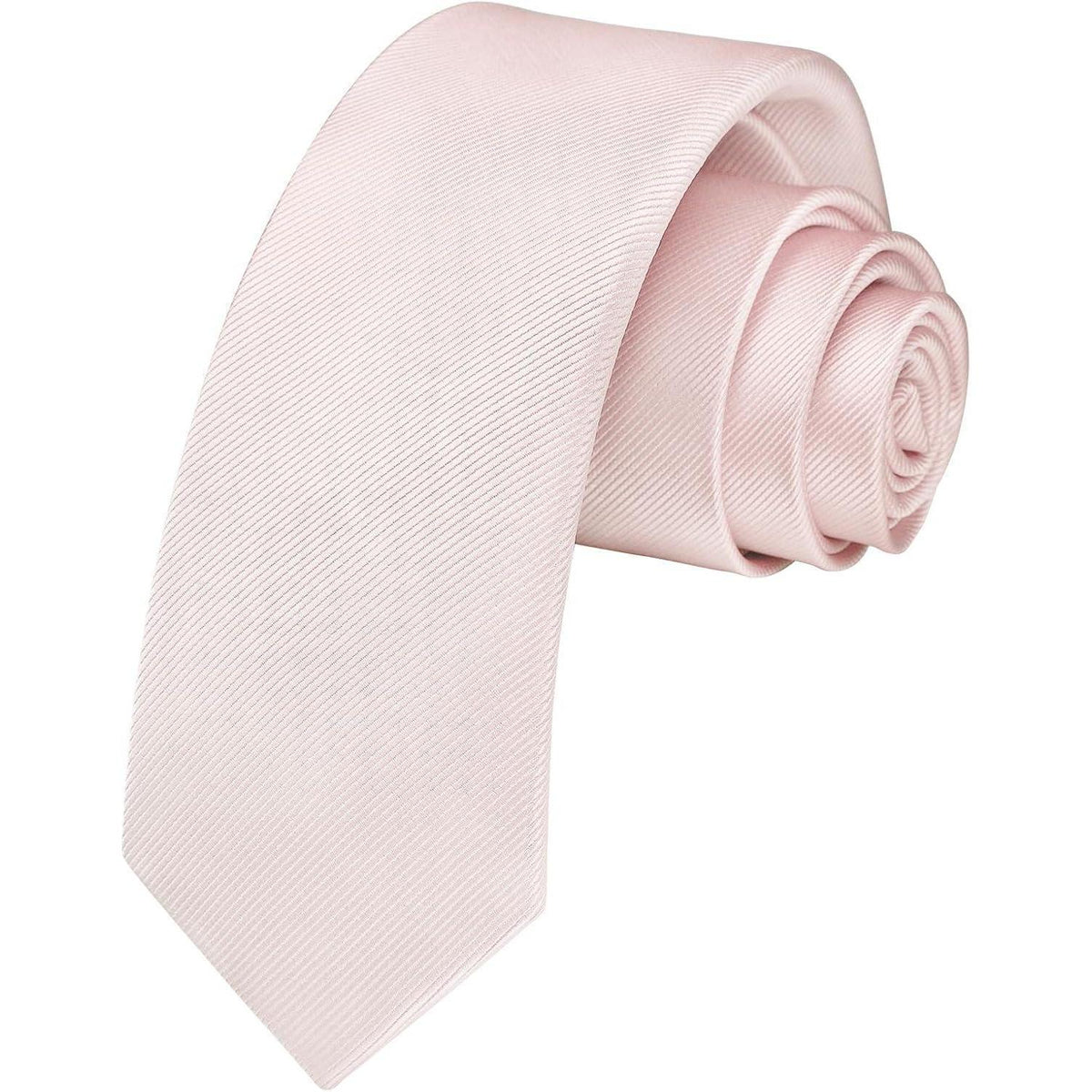 Herren Krawatte schmal einfarbig Seide 6cm Hellrosa