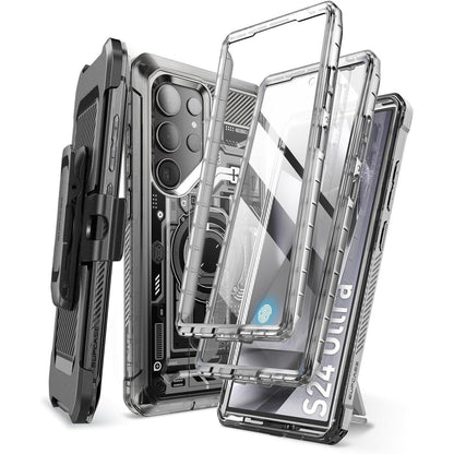Handyhülle mit Ständer für Samsung Galaxy S24 Ultra, Frostschwarz