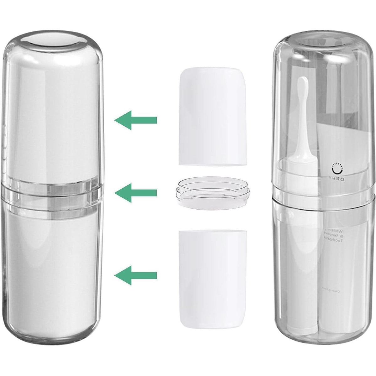 Reise Zahnbürsten Etui 4-in-1 Transparent Wasserdicht
