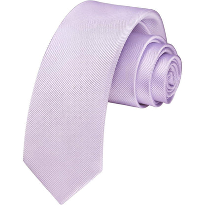 Herren Krawatte schmal einfarbig Seide Flieder 6cm