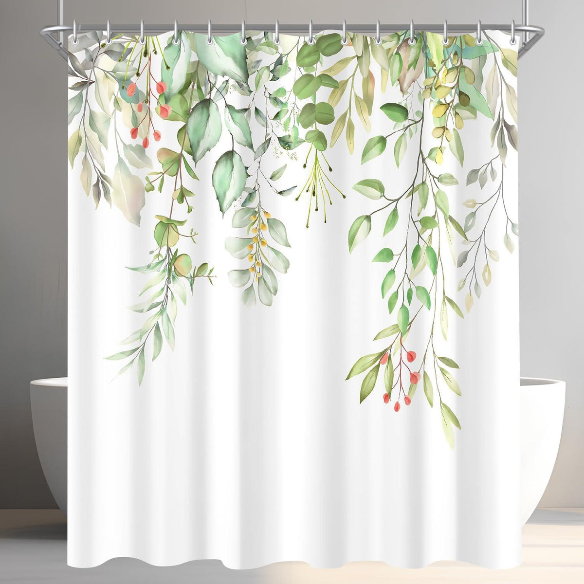 Duschvorhang Klare Blätter 180x200cm Wasserabweisend Textil