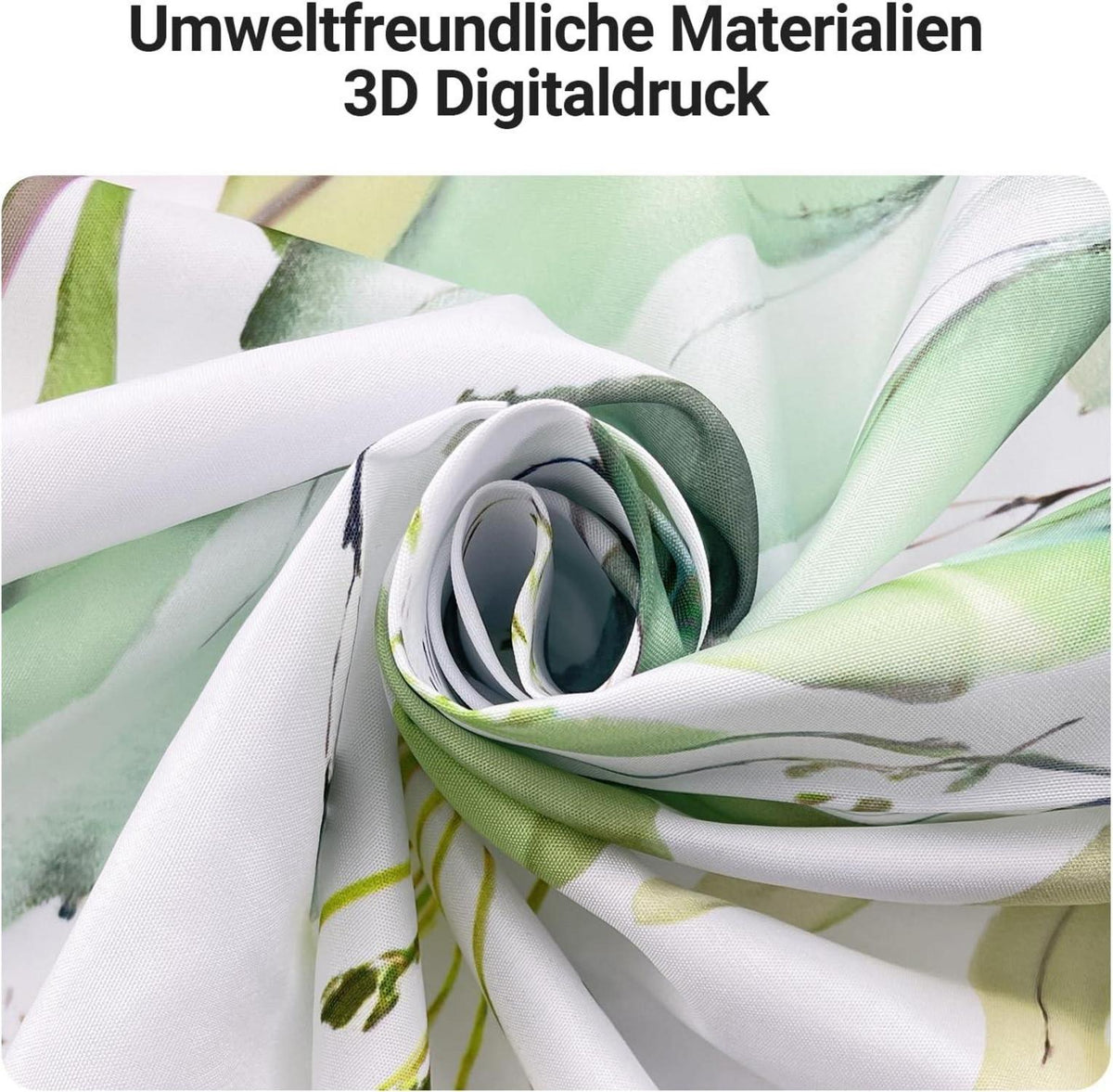 Duschvorhang Klare Blätter 180x200cm Wasserabweisend Textil