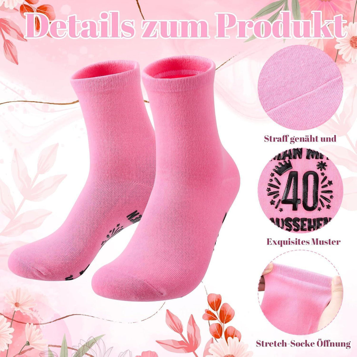 Geburtstags Socken Damen Baumwolle – Geschenkidee 40. Geburtstag