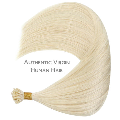 Echthaar Extensions U-Tip Platinblond 60cm