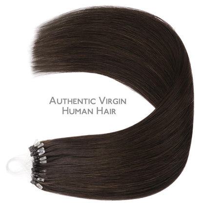 Remy Echthaar Microring Extensions Dunkelbraun 55cm