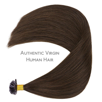 Echthaar Extensions U-Tip Schokoladenbraun 55cm