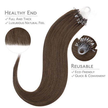 Remy Echthaar Microring Extensions – Hell Aschbraun 55cm