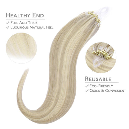 Remy Echthaar Microring Extensions Aschblond Highlights