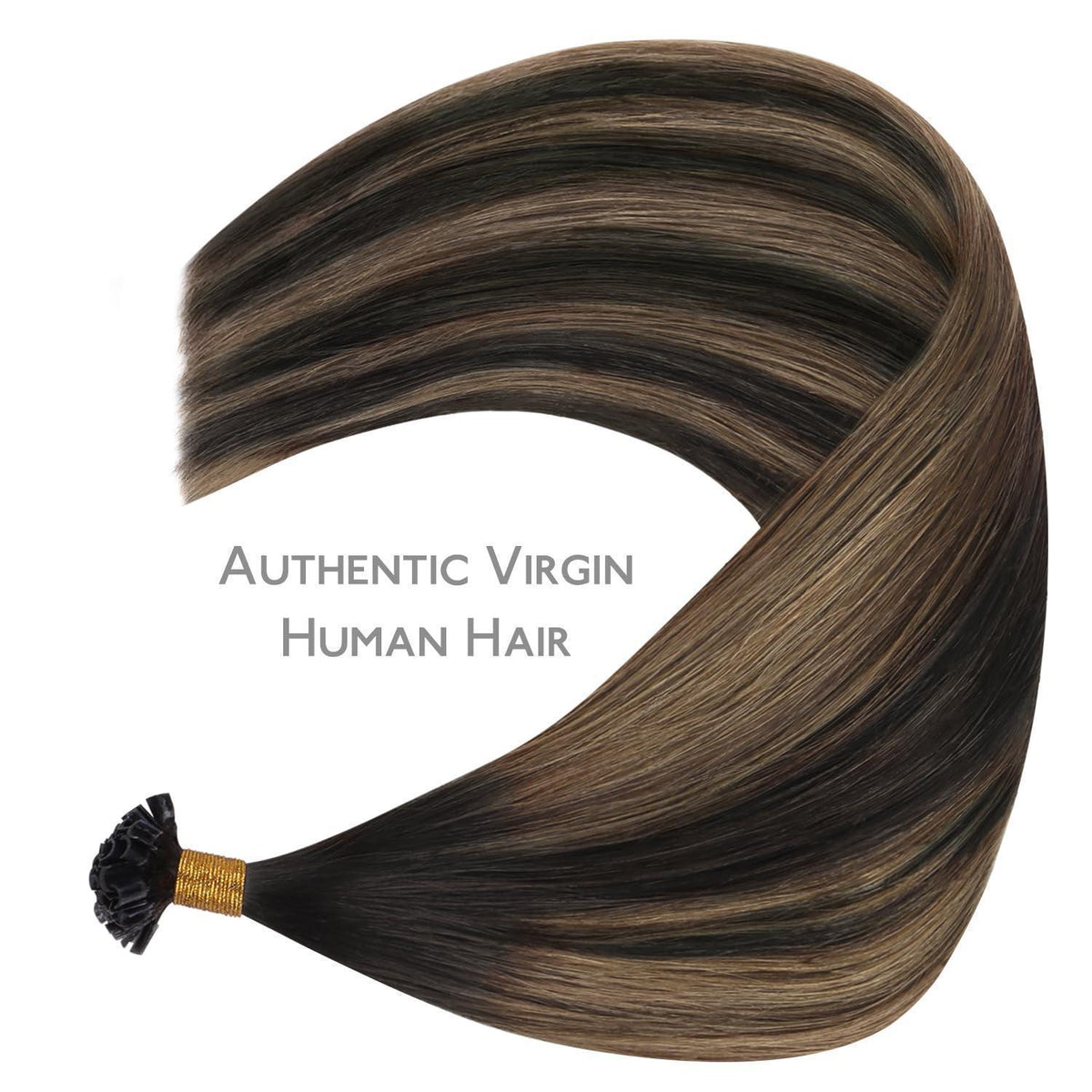 Echthaar Extensions U-Tip Balayage Dunkelbraun-Kastanienbraun