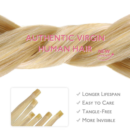 Echthaar Extensions Bonding Hellblond Highlights 50cm
