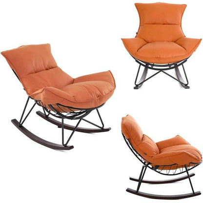 Moderner Schaukelsessel mit gepolstertem Sitz – Orange