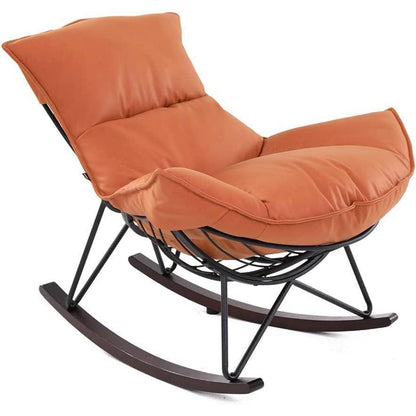 Moderner Schaukelsessel mit gepolstertem Sitz – Orange